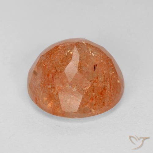 Pietra solare Arancione rossastra naturale da 4.67 ct, Rotondo, Traslucido