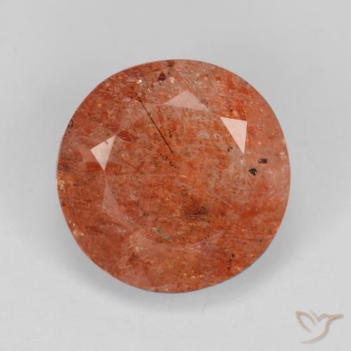 4.86ct Naturale Pompelmo Arancia Pietra solare, Rotondo, Traslucido
