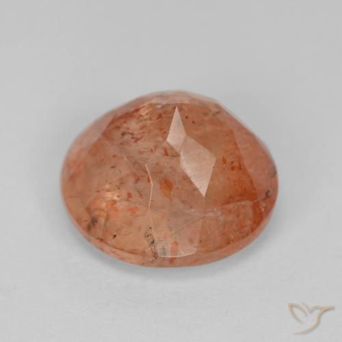 Pietra solare Arancio Medio naturale da 4.41 ct, Rotondo, Traslucido
