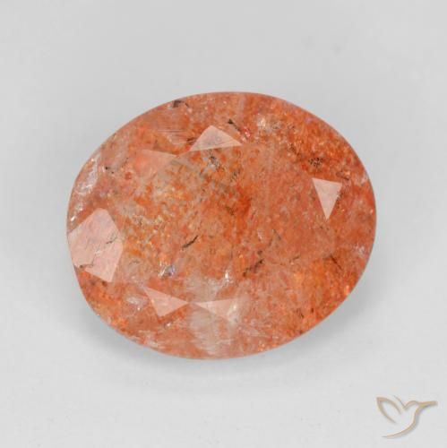 3.52ct Naturale Rosso medio Pietra solare, Ovale, Traslucido