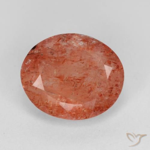 3.80ct Naturale Rosso medio Pietra solare, Ovale, Traslucido