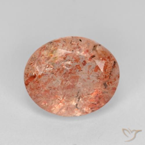 4.50ct Naturale Arancione rossastra Pietra solare, Ovale, Traslucido