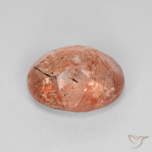 Pietra solare Arancione rossastra naturale da 4.50 ct, Ovale, Traslucido