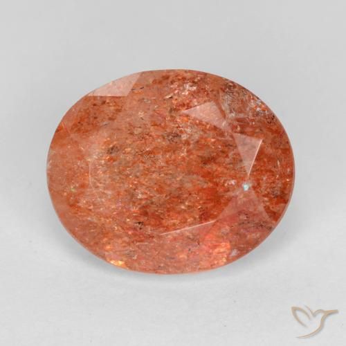 4.16ct Naturale Rosso medio Pietra solare, Ovale, Traslucido