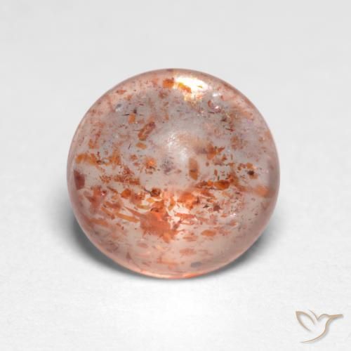 Pietra solare Pesca naturale da 1.16 ct, Rotondo, Traslucido