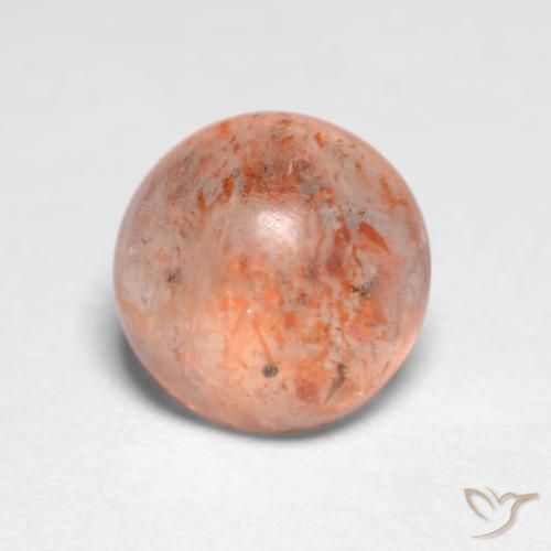 Pietra solare Arancione chiaro naturale da 1.21 ct, Rotondo, Traslucido