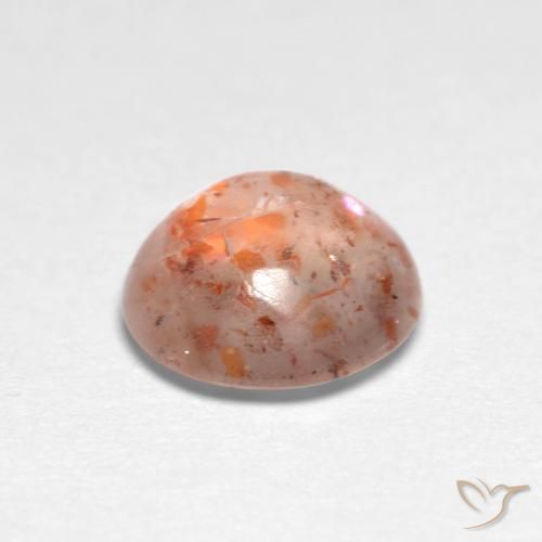 Pietra solare Pesca naturale da 0.94 ct, Rotondo, Traslucido