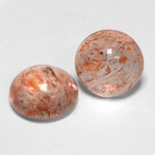 Gemme di Pietra solare Arancione chiaro naturale da 2.13 ct, Rotondo, Traslucido