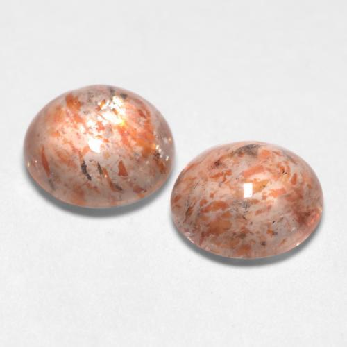 Gemme di Pietra solare Arancione chiaro naturale da 2.13 ct, Rotondo, Traslucido