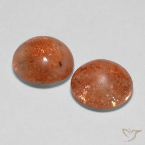 Gemme di Pietra solare Arancio Medio naturale da 2.04 ct, Rotondo, Traslucido