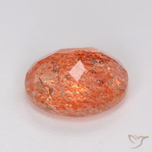 Pietra solare Rosso medio naturale da 2.48 ct, Ovale, Traslucido