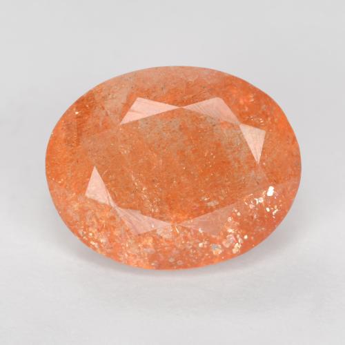 Pietra del sole naturale arancione da 2,42 ct, taglio ovale, traslucido