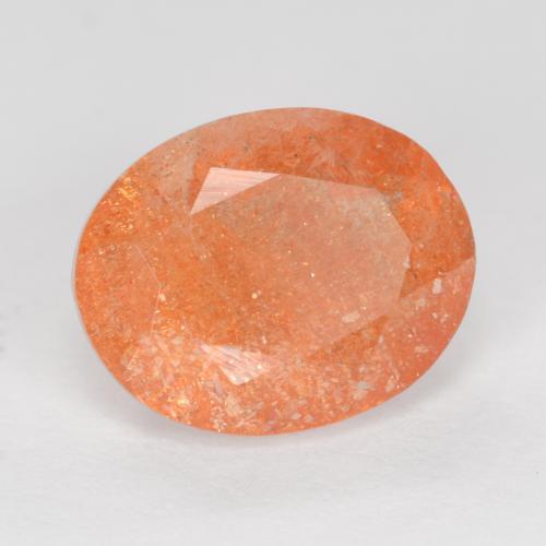 Pietra del sole naturale arancione da 2,42 ct, taglio ovale, traslucido