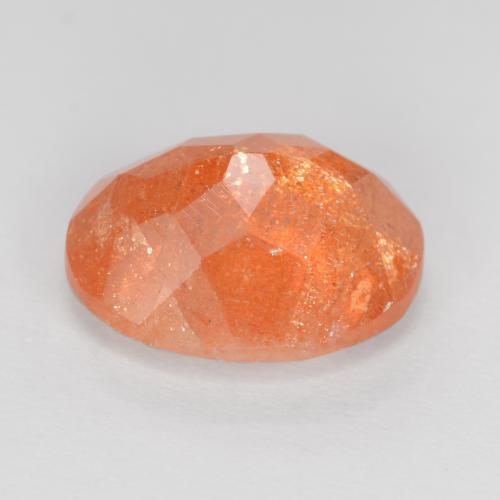 Pietra del sole naturale arancione da 2,42 ct, taglio ovale, traslucido