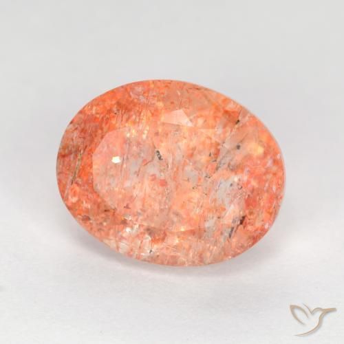 Pietra solare Arancio medio-chiaro naturale da 2.78 ct, Ovale, Traslucido