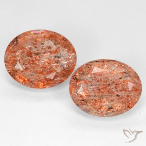 4.75ctw Naturale Arancione rossastra Pietra solare, Ovale, Traslucido