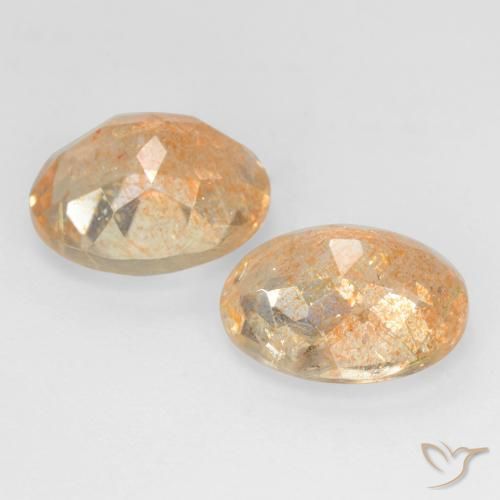 Gemme di Pietra solare Cantalupo Arancia naturale da 4.91 ct, Ovale, Trasparente