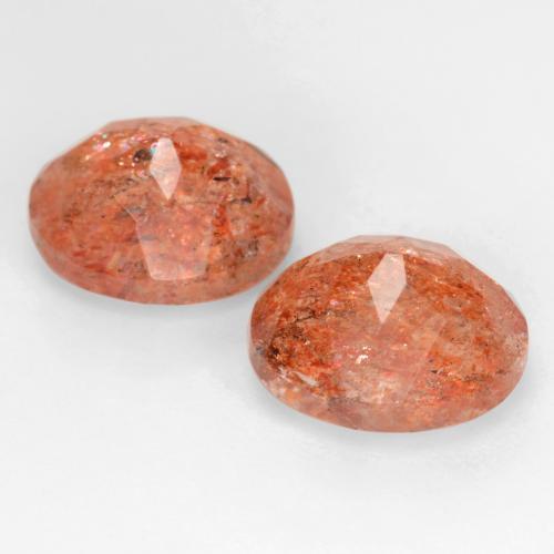Gemme di Pietra solare Arancione rossastra naturale da 5.94 ct, Taglio ovale, Traslucido