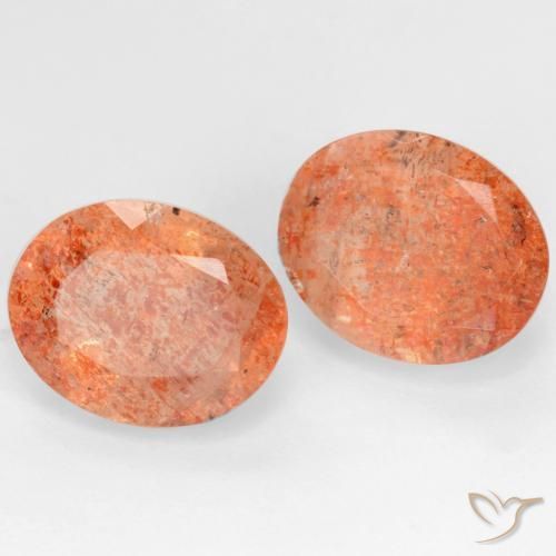 Gemme di Pietra solare Arancio Medio naturale da 5.15 ct, Ovale, Traslucido