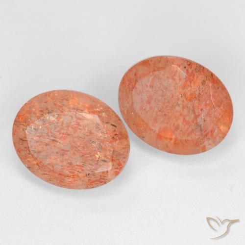 Gemme di Pietra solare Arancio Medio naturale da 5.24 ct, Ovale, Traslucido