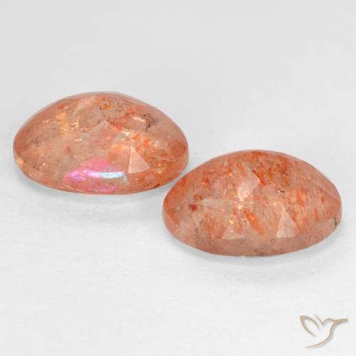 Gemme di Pietra solare Arancio Medio naturale da 5.24 ct, Ovale, Traslucido