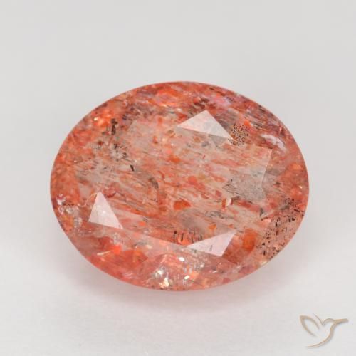 2.80ct Naturale Rosso medio Pietra solare, Ovale, Traslucido