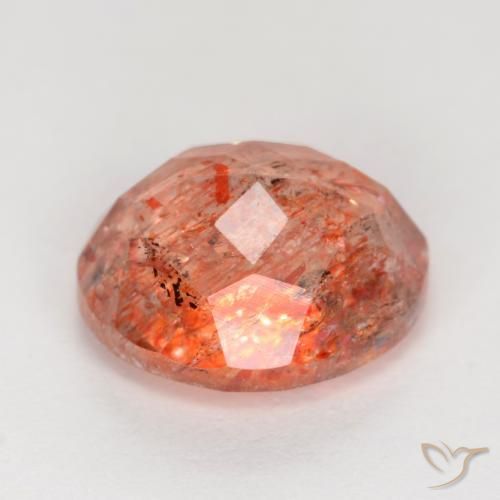 Pietra solare Rosso medio naturale da 2.80 ct, Ovale, Traslucido