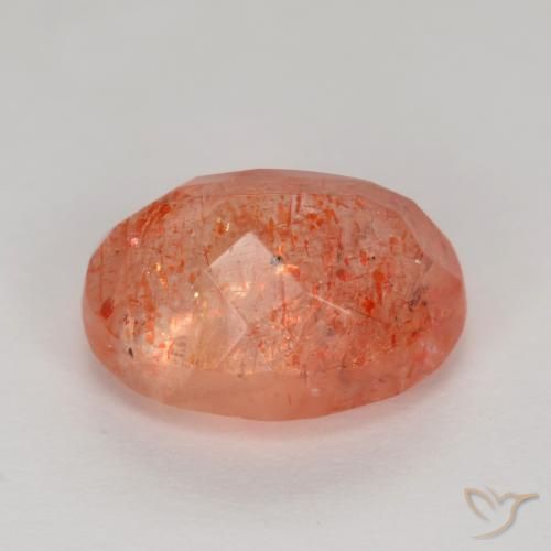 Pietra solare Rosso Arancione Brillante naturale da 2.66 ct, Ovale, Traslucido