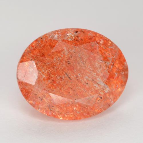 Pietra del sole naturale rosso da 2,50 ct, taglio ovale, traslucido