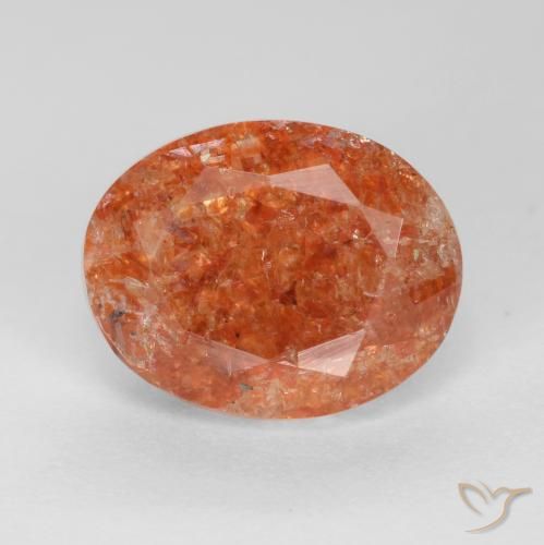 Pietra solare Arancio caldo naturale da 2.73 ct, Taglio ovale, Traslucido