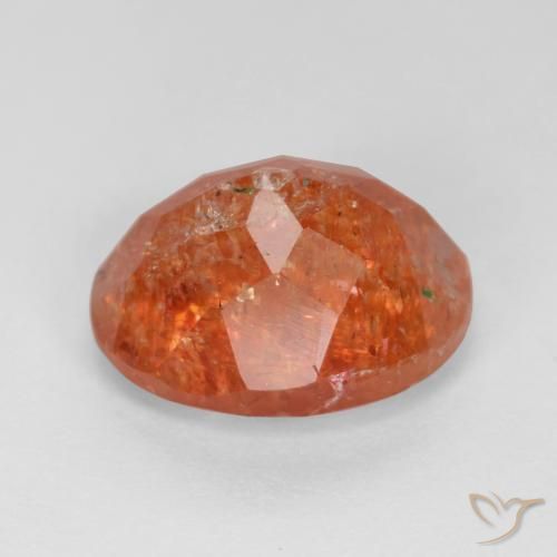 Pietra solare Arancio caldo naturale da 2.73 ct, Taglio ovale, Traslucido