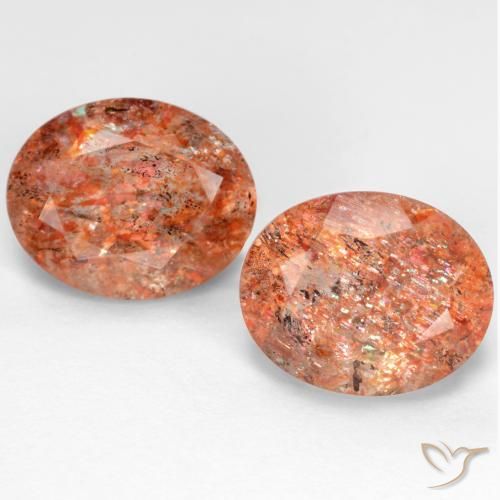 Pietra del sole naturale arancione da 4,78 ct, taglio ovale, traslucido