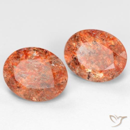 Pietra del sole naturale arancione da 4,78 ct, taglio ovale, traslucido