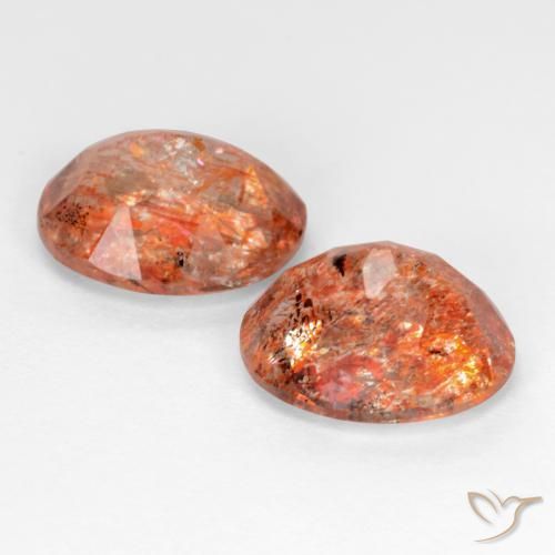 Pietra del sole naturale arancione da 4,78 ct, taglio ovale, traslucido