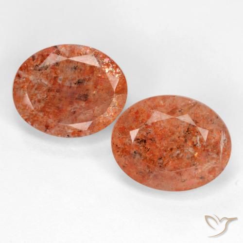 4.77ctw Naturale Arancione rossastra Pietra solare, Ovale, Traslucido