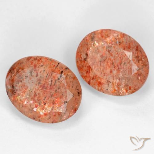 Gemme di Pietra solare Arancio Medio naturale da 4.88 ct, Ovale, Trasparente