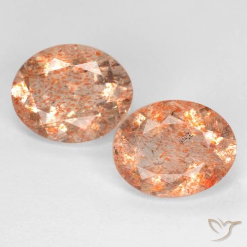 4.22ctw Naturale Arancione chiaro Pietra solare, Ovale, Trasparente