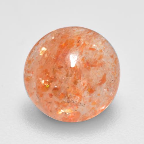 Pietra del sole naturale arancione da 0,86 ct, taglio rotondo, traslucido