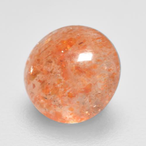 Pietra del sole naturale arancione da 0,86 ct, taglio rotondo, traslucido