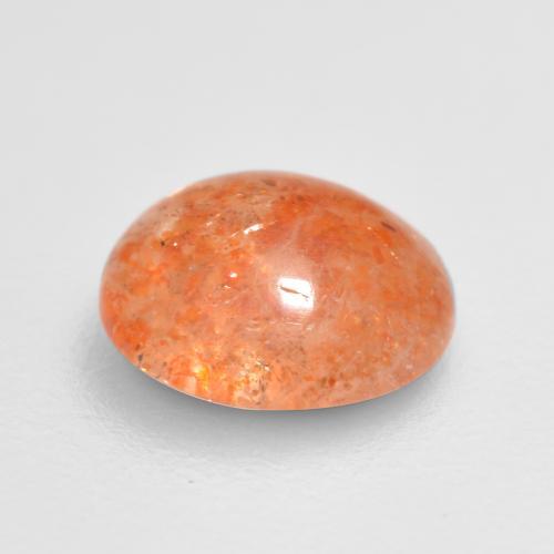 Pietra del sole naturale arancione da 0,86 ct, taglio rotondo, traslucido