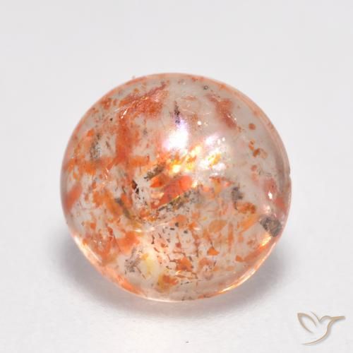 Pietra solare Arancio Medio naturale da 1.04 ct, Rotondo, Traslucido