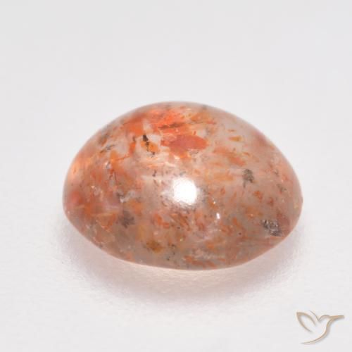 Pietra solare Arancio Medio naturale da 1.04 ct, Rotondo, Traslucido
