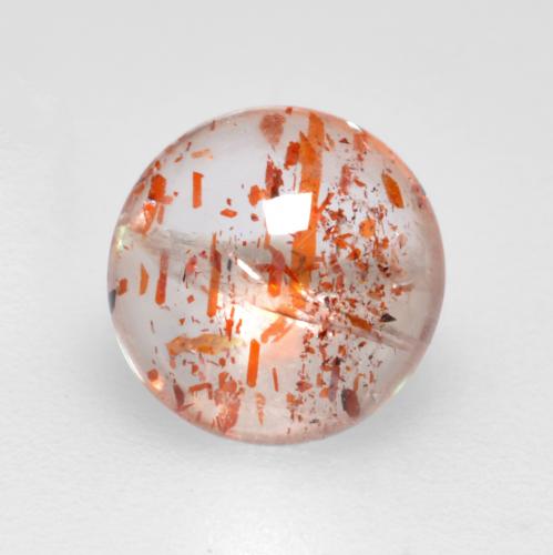 Pietra del sole naturale arancione da 0,86 ct, taglio rotondo, trasparente