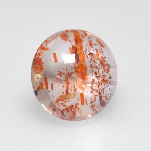 Pietra del sole naturale arancione da 0,86 ct, taglio rotondo, trasparente