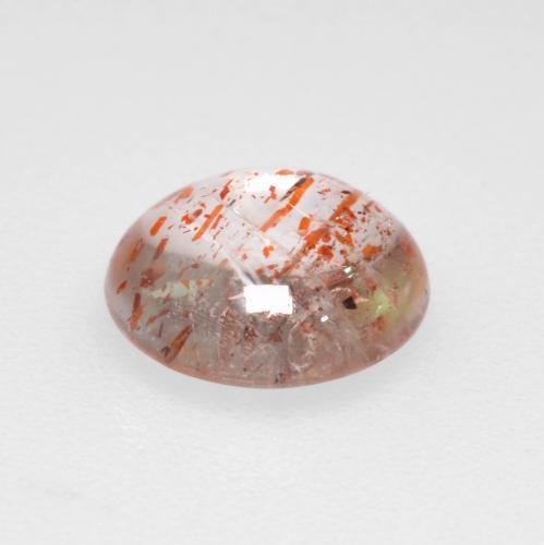 Pietra del sole naturale arancione da 0,86 ct, taglio rotondo, trasparente