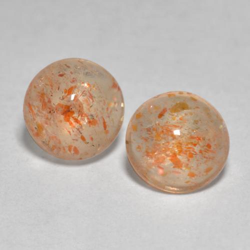 Pietra del sole naturale arancione da 1,48 ct, taglio rotondo, trasparente