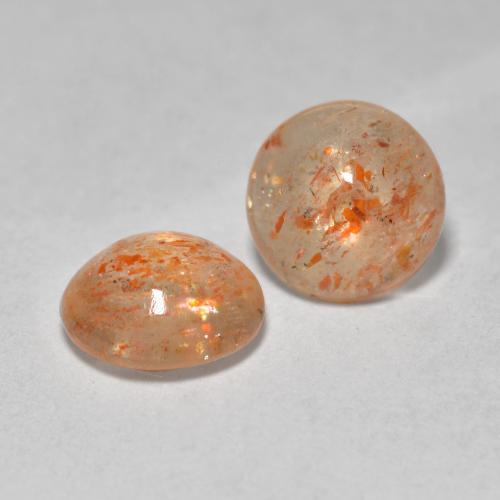 Pietra del sole naturale arancione da 1,48 ct, taglio rotondo, trasparente