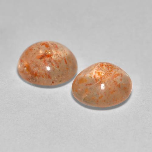 Pietra del sole naturale arancione da 1,48 ct, taglio rotondo, trasparente