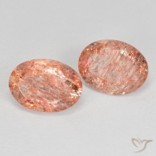 Gemme di Pietra solare Arancio Medio naturale da 2.30 ct, Ovale, Traslucido