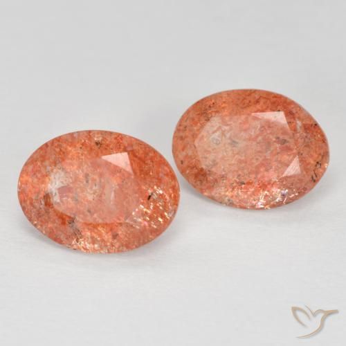 2.19ctw Naturale Pompelmo Arancia Pietra solare, Ovale, Traslucido